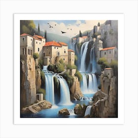 Waterfalls In Croatia Art Print