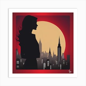 Silhouette Of A Woman Art Print