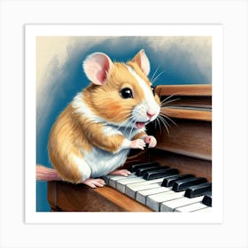 Hamster Playing Piano 7 Art Print