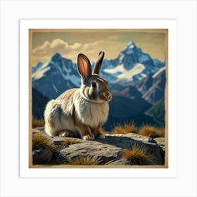 Rabbit In The Mountains Art Print