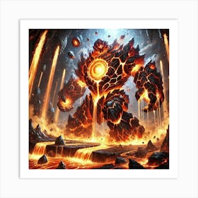 Seismic Guardian Magma Barrage Art Print