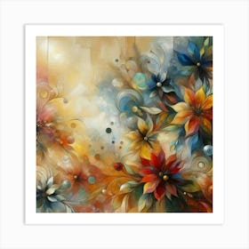 Flowers oil painting abstract painting art 15 Art Print