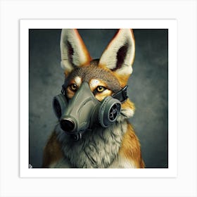 Gas Mask Coyote Art Print