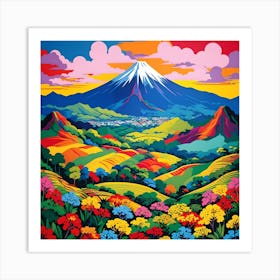 PATCHORK MT FUJI Art Print