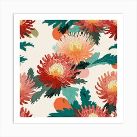 Abstract Japanese chrysanthemum Art Print