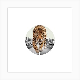 Leopard Collage Square Art Print
