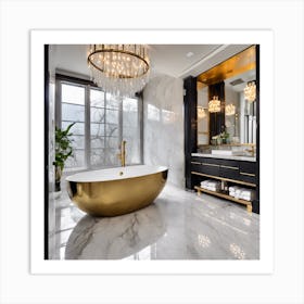 136744 Luxurious Bathroom With Freestanding Bathtub, Rain Xl 1024 V1 0 1 Art Print