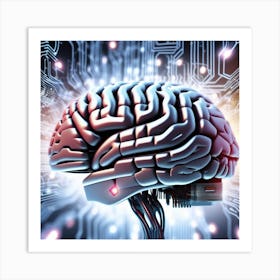 Brain On A Circuit Board 7 Art Print