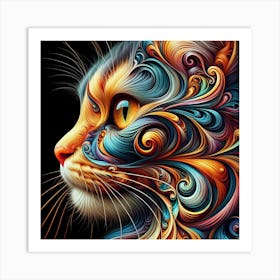 Abstract Cat Painting 1 Art Print