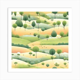 Landscape With Trees 6 Art Print