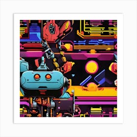 Robots In Space 1 Art Print