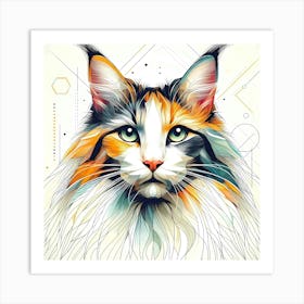 Feline Cat Creative Artwork Illustration 62 Art Print