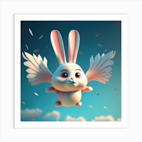 Bunny Flying In The Sky 1 Art Print