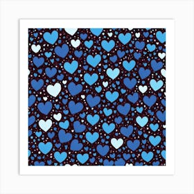 Blue Hearts 2 Art Print