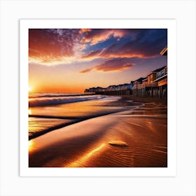 Sunset At The Beach 187 Art Print