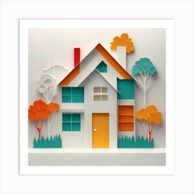 House With Trees 1 Art Print