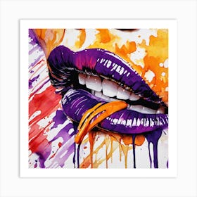 Purple Lips Art Print
