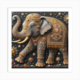 Elephant With Jewels Art Print