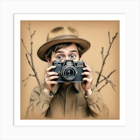 Boy With Camera Art Print