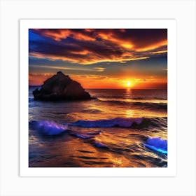 Sunset On The Beach 540 Art Print