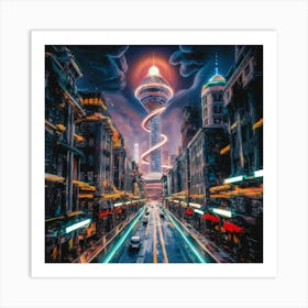 Futuristic City 1 Art Print