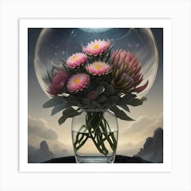 Australian Flower Bouquet With Protea Art Print