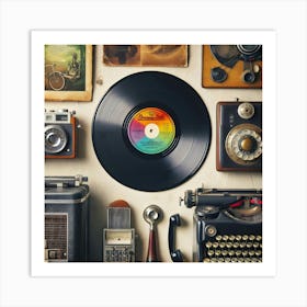 A Old Vintage Vinyl Record As Art 4 Art Print