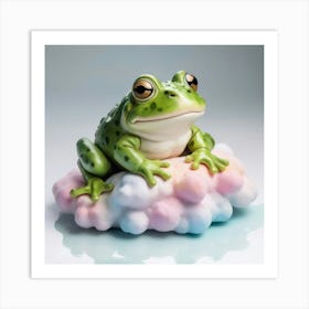 Frog On Cloud Art Print