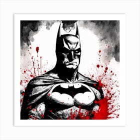 Batman Portrait Ink Painting (28) Art Print