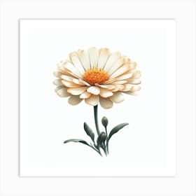 Flower of African marigold 3 Art Print