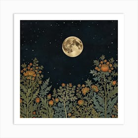 Moonlight In The Garden Art Print