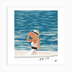 Girl In A Boat Art Print