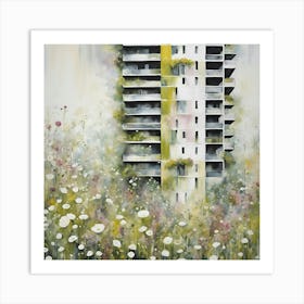 Apartment Building With Flowers Art Print