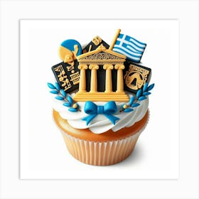 Greece Cupcake 1 Art Print