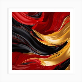 German Flag Abstract Painting Art Print