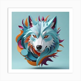 Default A Wolf Minimalistic Colorful Organic Forms Energy Asse 0 1 Art Print