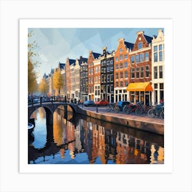 Amsterdam City Low Poly Art Print 1 Art Print