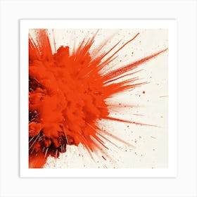 Explosion Of Red Powder Art Print