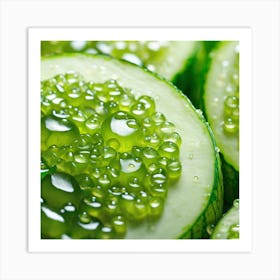 Cucumbers With Water Droplets Art Print