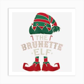 The Brunette Elf Cute Ugly Christmas Sweater Family Art Print