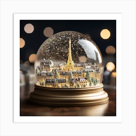 Paris Snow Globe Art Print