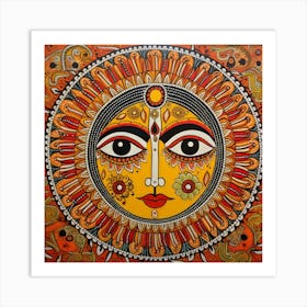 Sun Face By Neelakanta Kumar Art Print