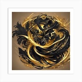 Black And Gold Art Print