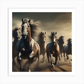 Horses Running Art Print