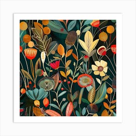 Woodland Flora Art Print