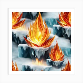 Fire In The Ice Art Print