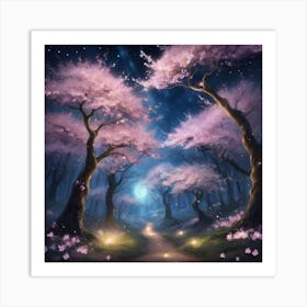 Sakura Blossoms paintings art print Art Print