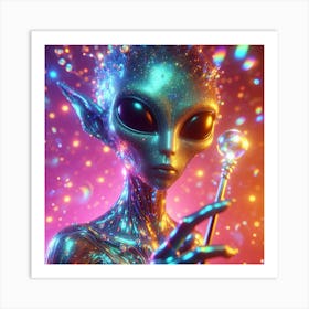 Alien With A Wand 1 Art Print