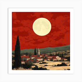 Full Moon In Tuscany Art Print