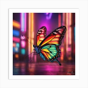 Neon Butterfly Art Print